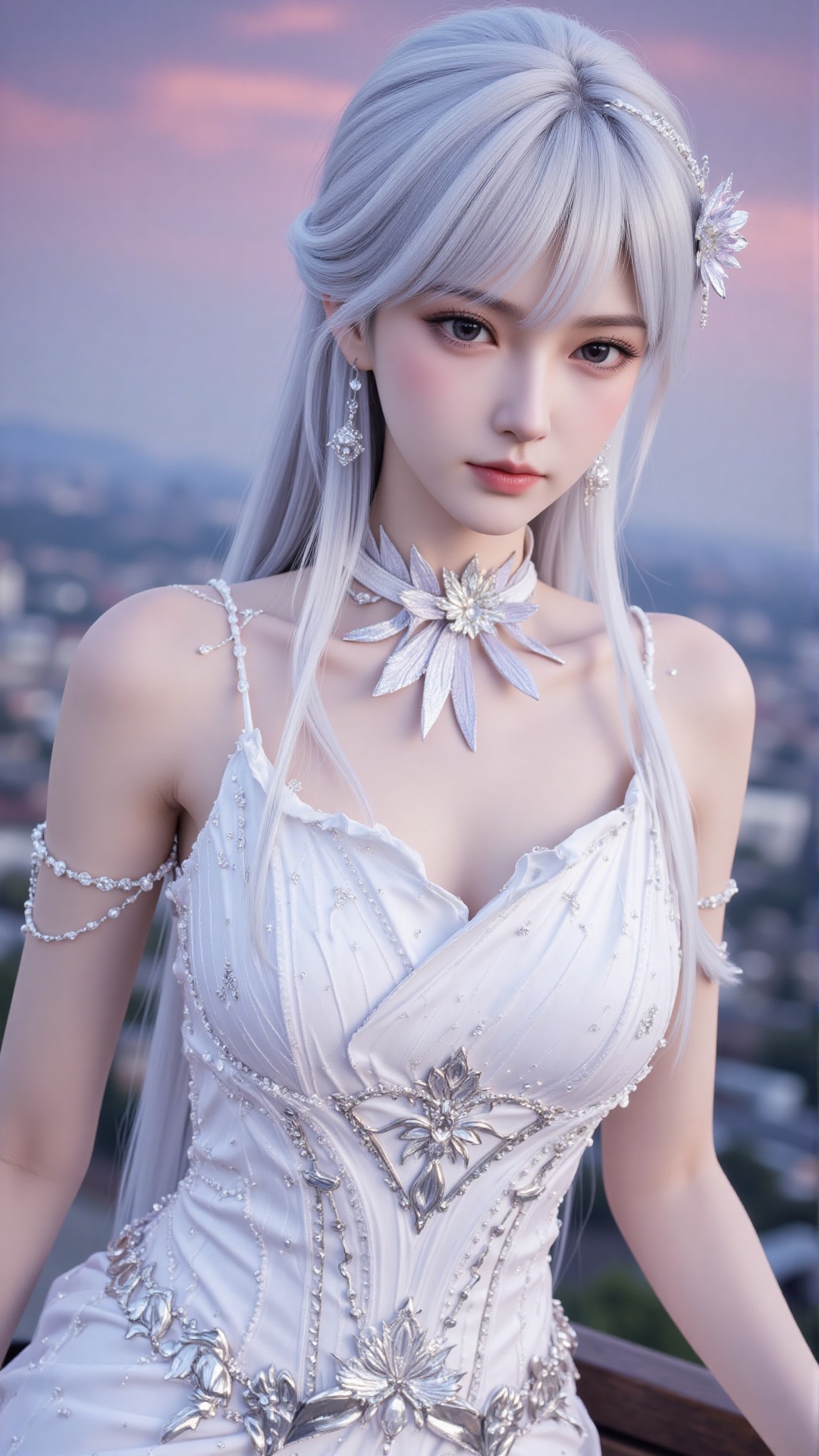 1girl,  white wedding dress,  looking at viewer by Tim_Yi on Tensor.Art