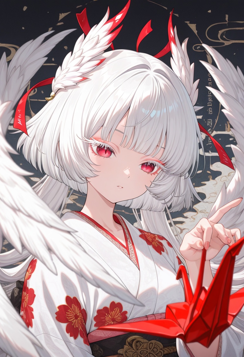 1 girl ,  solo ,  crane girl on Tensor.Art
