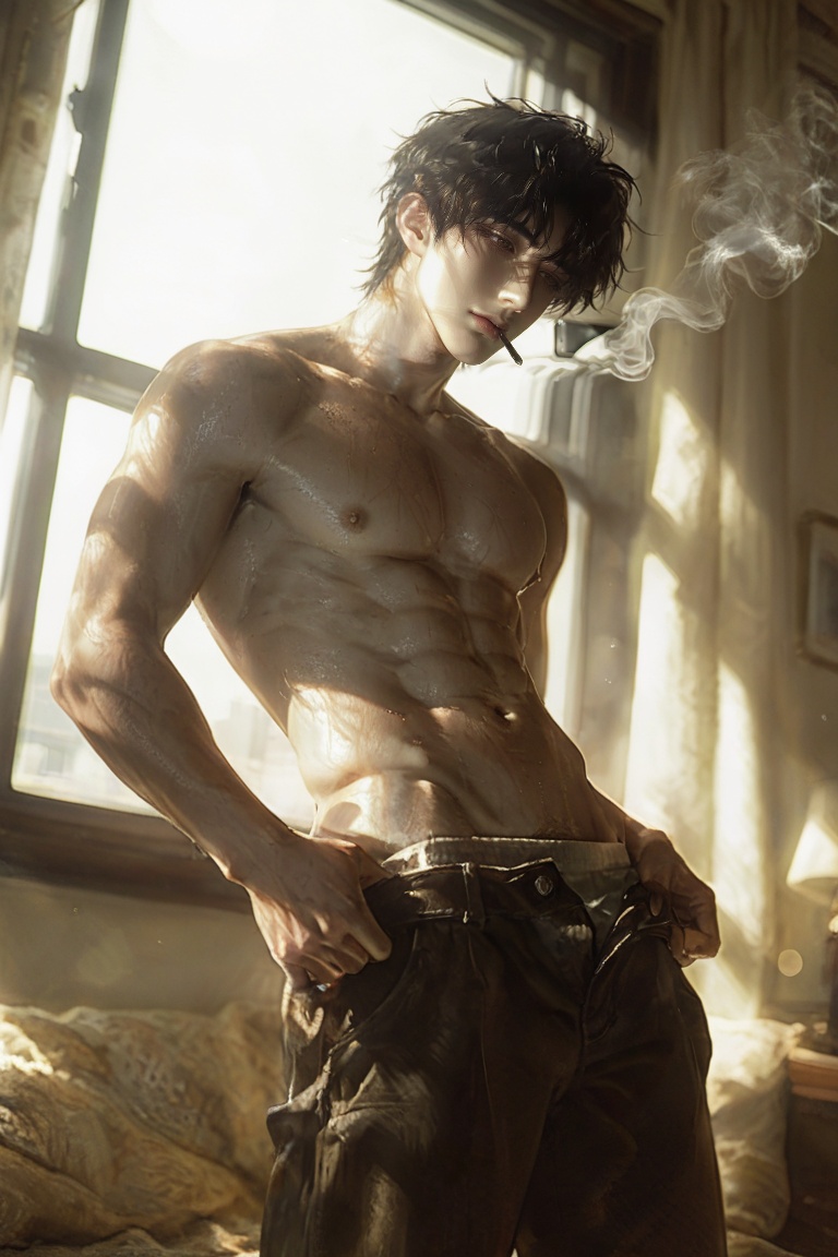 1 male,  solo,  (blue eyes) on Tensor.Art