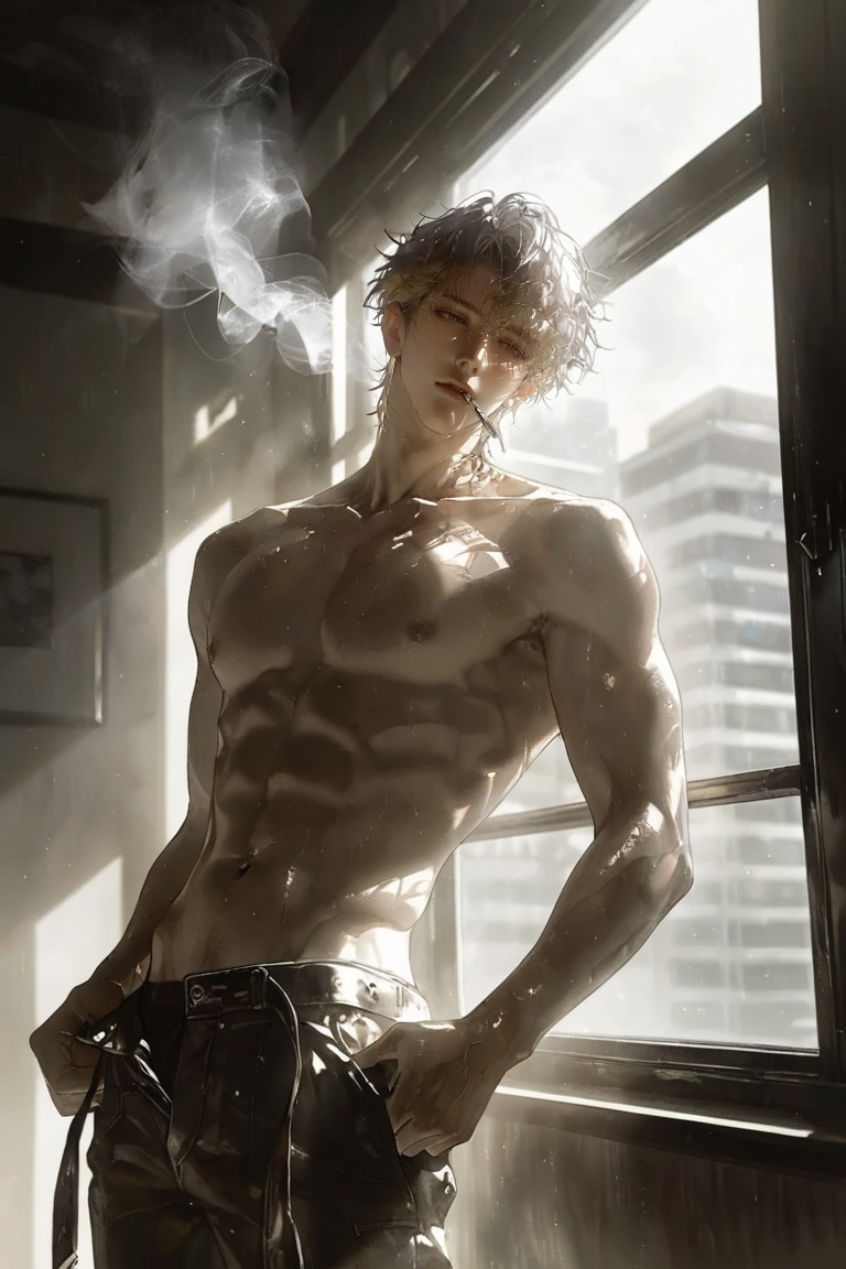 1 male,  solo,  (blue eyes) on Tensor.Art