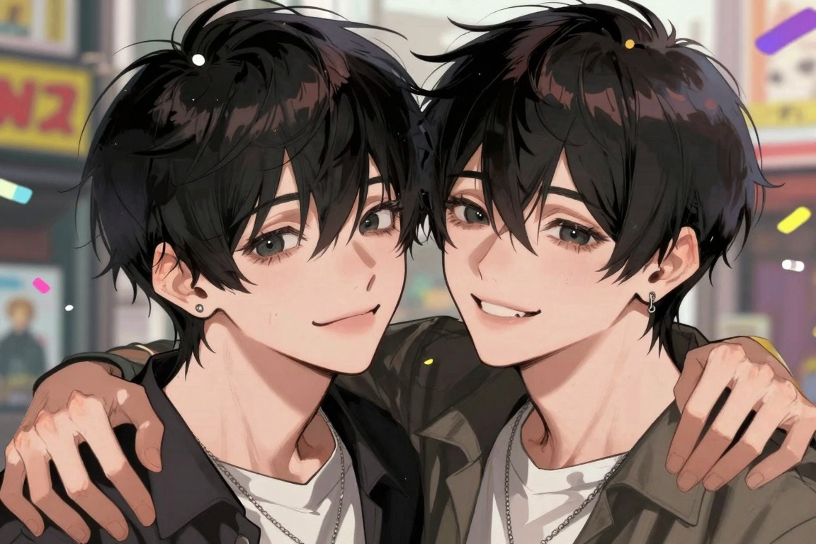 2boys,  closeup,  simple detail by E11emon on Tensor.Art