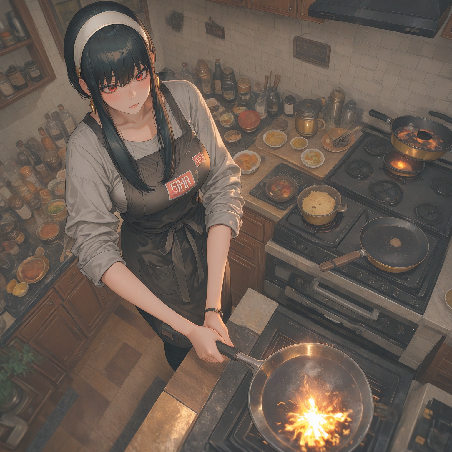 yor briar,  1girl,  apron on Tensor.Art