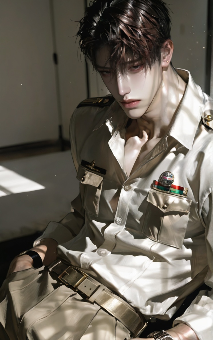 (Flowing Hair: 1.8),  ((frizzy hair)) 1 man,  handsome by sonnir on Tensor.Art