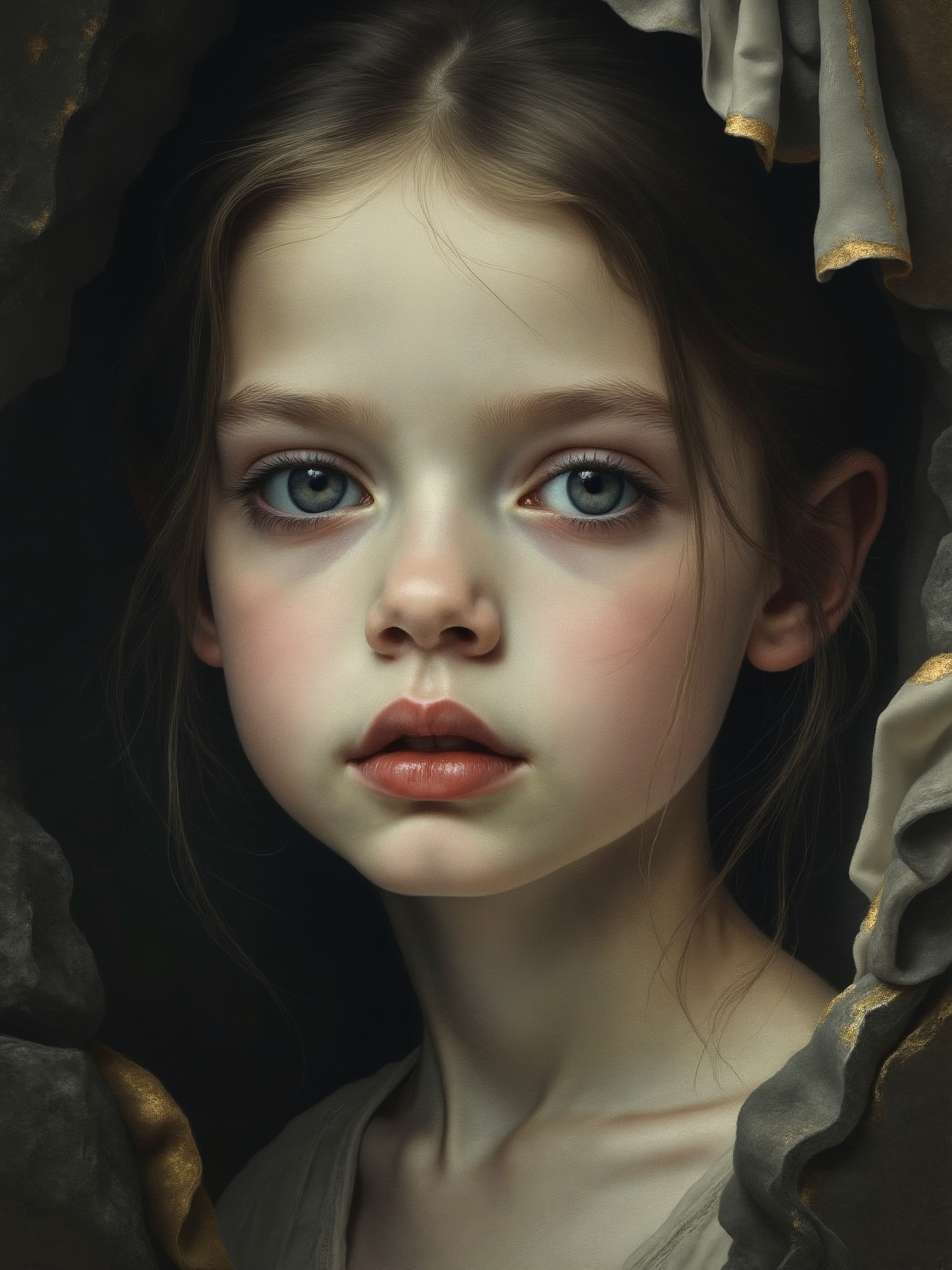 fine art portrait,  painterly realism,  high detail on Tensor.Art