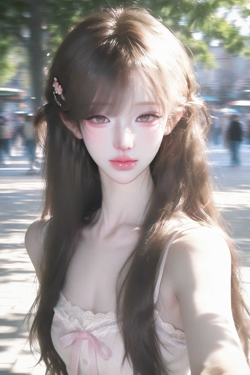 ultra realistic portrait ,  selfie,  cute young woman on Tensor.Art