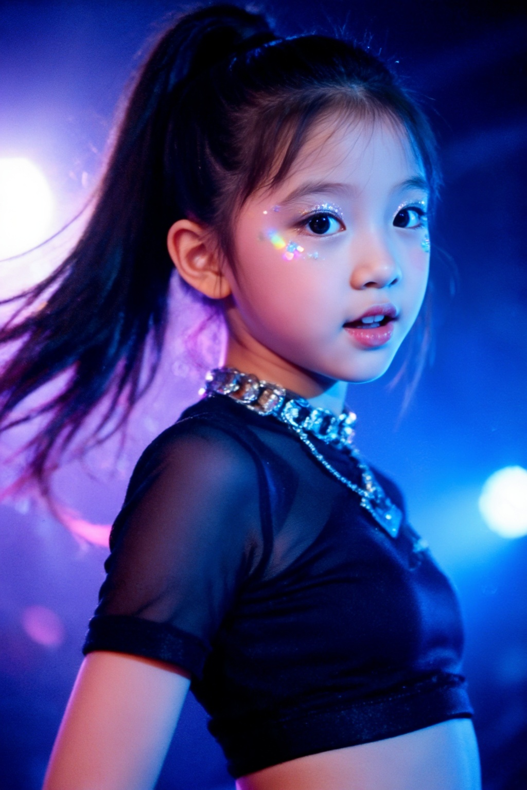 高清写实的画质,  10岁美少女,  演唱会舞台 on Tensor.Art
