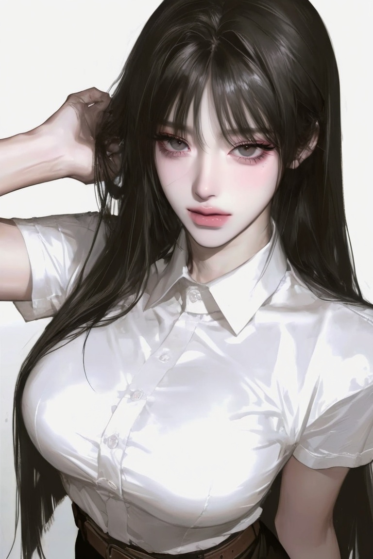 1girl,  solo,  long straight black hair on Tensor.Art