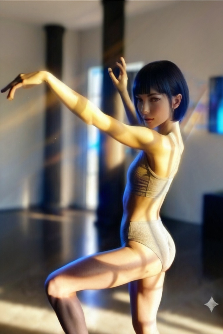 Anya_Larsen sexy skiny girl dancing,  realistic,  studio quality on Tensor.Art