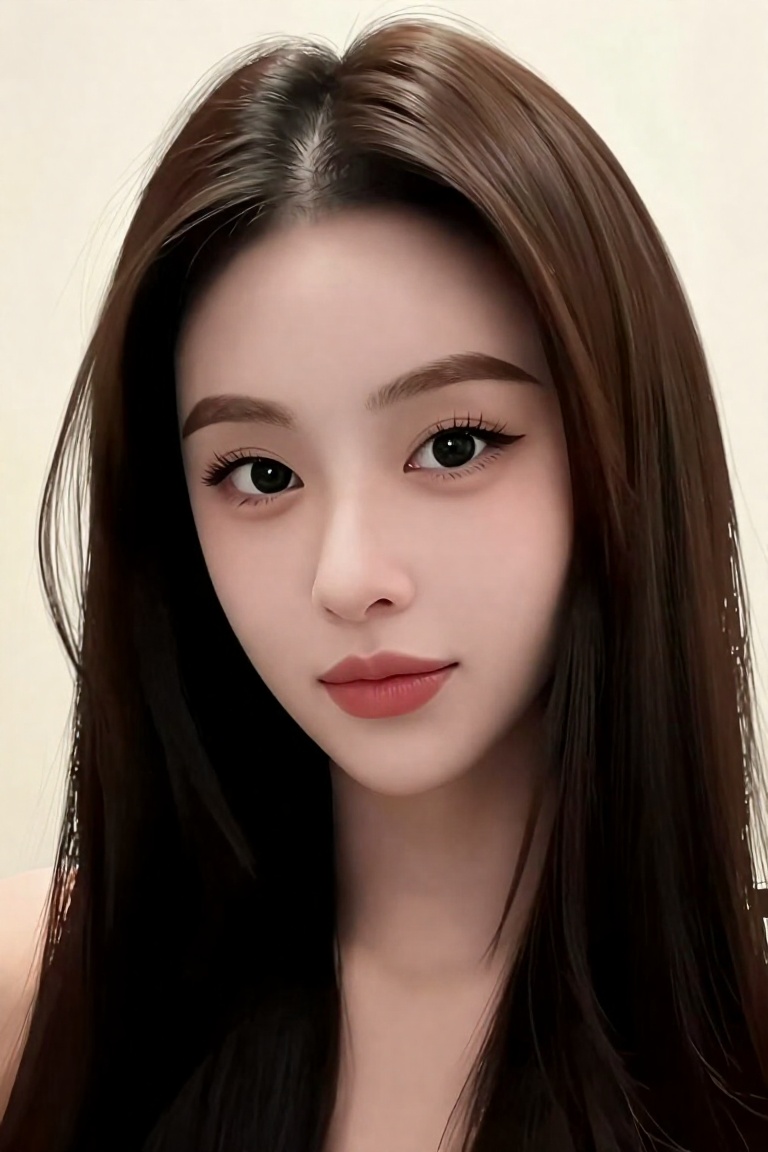 1girl solo long hair looking at viewer smile brown hair black hair closed mouth black eyes lips portrait realistic on Tens...