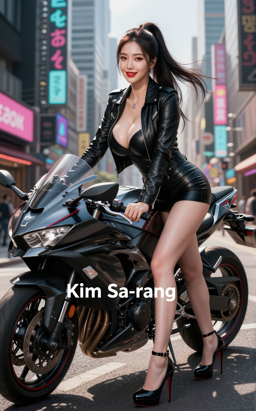 Image of a Korean woman Actual Photo: 2.0,  "A beautiful Korean woman boasting an hourglass figure,  round and voluptuous...