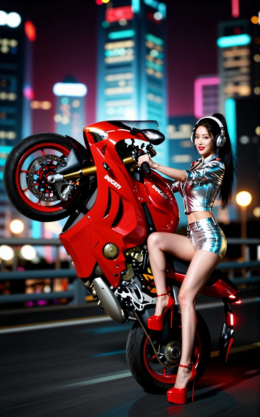 Image of a Korean woman Actual Photo: 2.0,  "A beautiful Korean woman boasting an hourglass figure,  round and voluptuous...