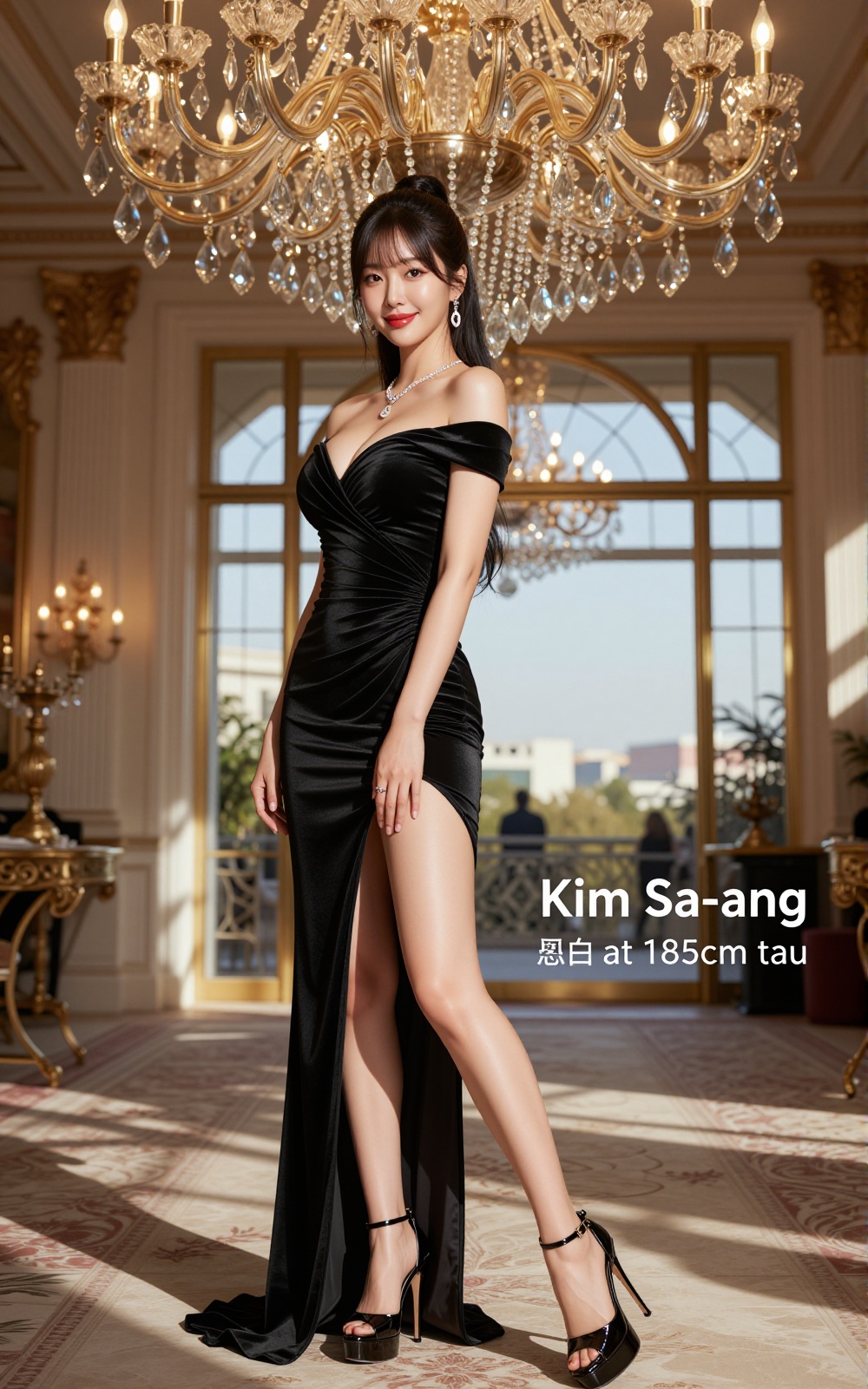 Image of a Korean woman Actual Photo: 2.0,  "A beautiful Korean woman boasting an hourglass figure,  round and voluptuous...
