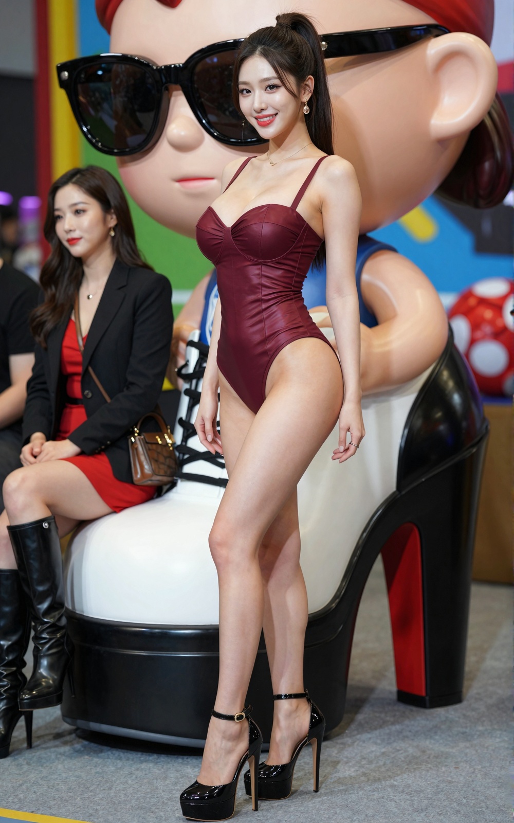 Image of a Korean woman Actual Photo: 2.0,  "A beautiful Korean woman boasting an hourglass figure,  round and voluptuous...