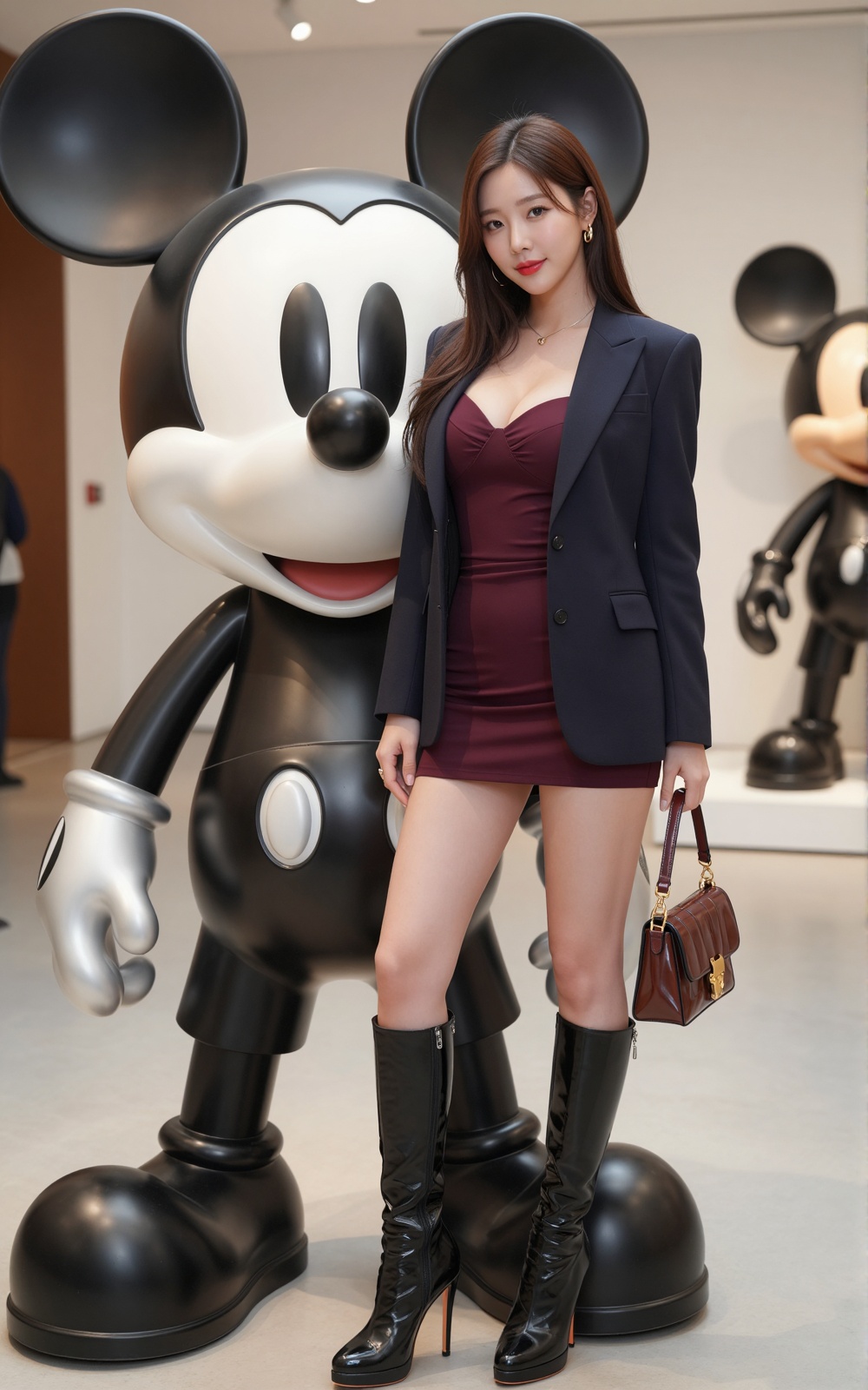 Image of a Korean woman Actual Photo: 2.0,  "A beautiful Korean woman boasting an hourglass figure,  round and voluptuous...