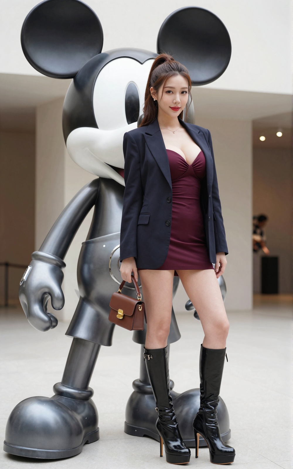 Image of a Korean woman Actual Photo: 2.0,  "A beautiful Korean woman boasting an hourglass figure,  round and voluptuous...