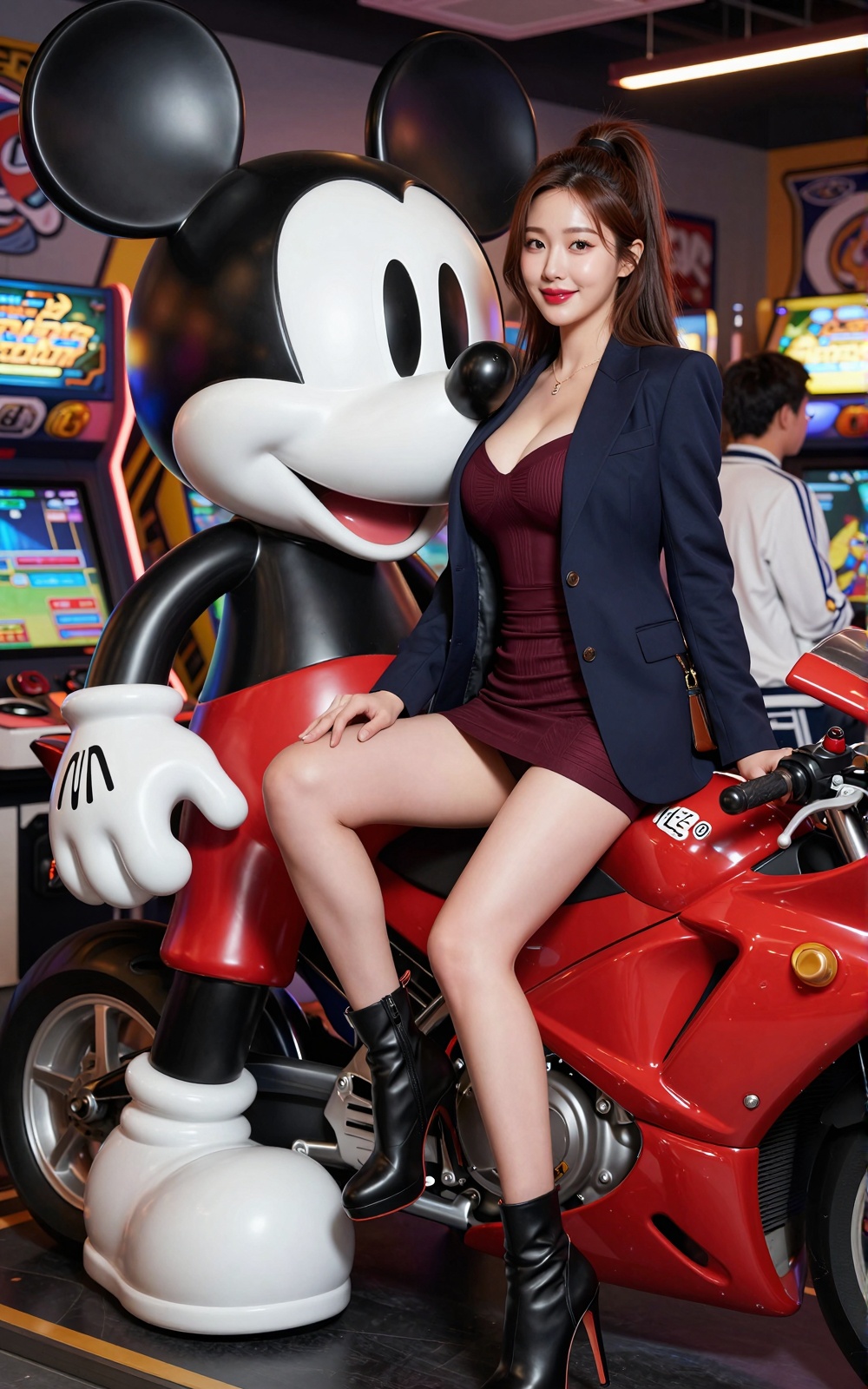 Image of a Korean woman Actual Photo: 2.0,  "A beautiful Korean woman boasting an hourglass figure,  round and voluptuous...