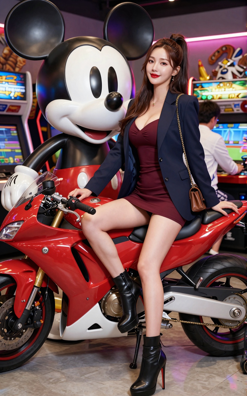 Image of a Korean woman Actual Photo: 2.0,  "A beautiful Korean woman boasting an hourglass figure,  round and voluptuous...