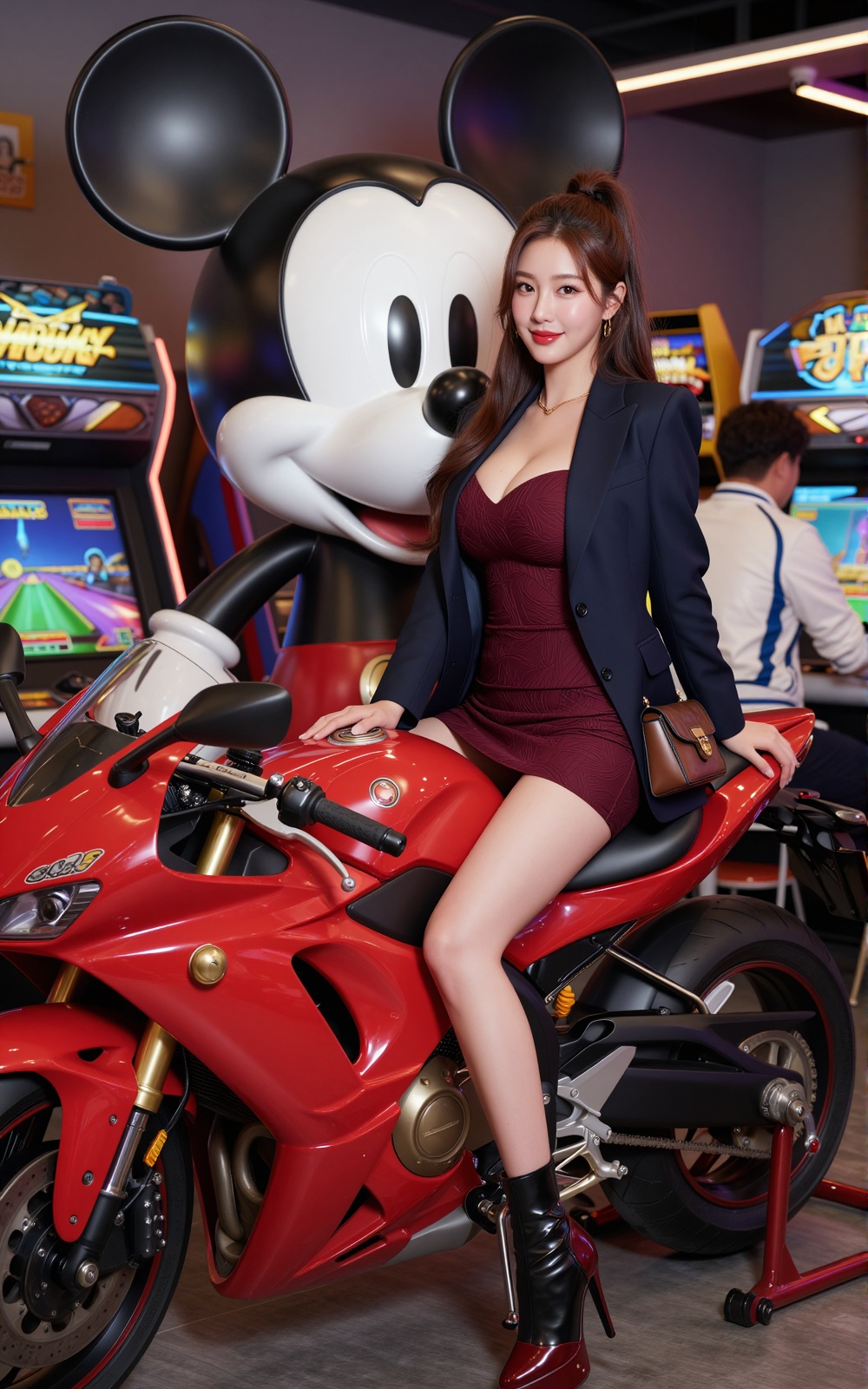 Image of a Korean woman Actual Photo: 2.0,  "A beautiful Korean woman boasting an hourglass figure,  round and voluptuous...