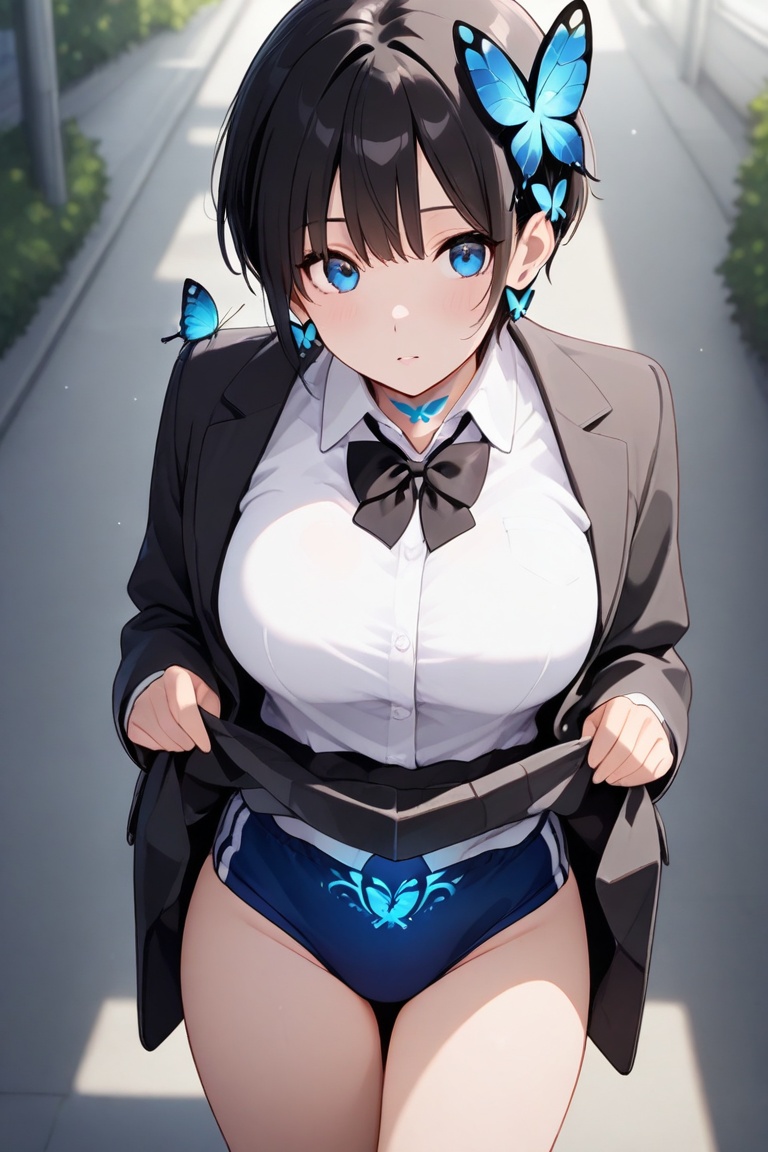 Lifted up & BURUMA,  Beautiful breasts,  full breasts on Tensor.Art
