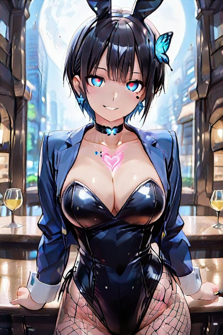 (BLACK Beautiful bunny girl) (Top quality,  masterpiece,  high quality) 1 person on Tensor.Art