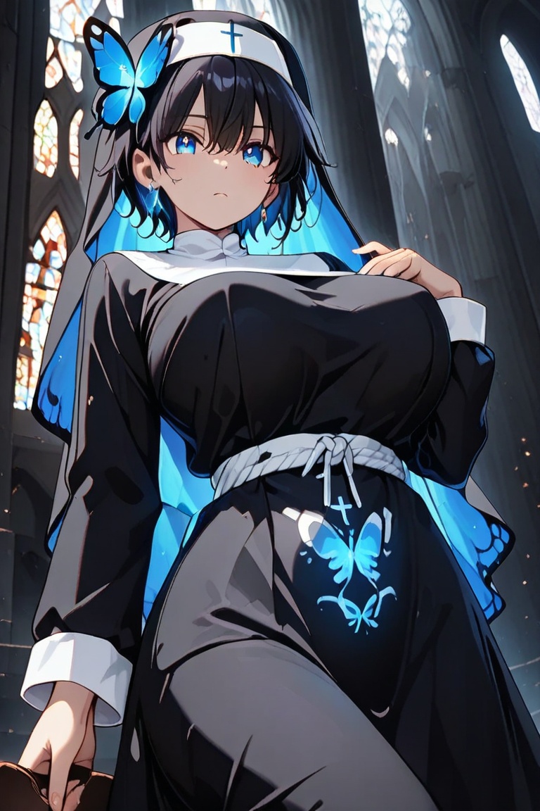 Beautiful nun,  A nun with a beautiful bust line,  Beautiful breasts on Tensor.Art