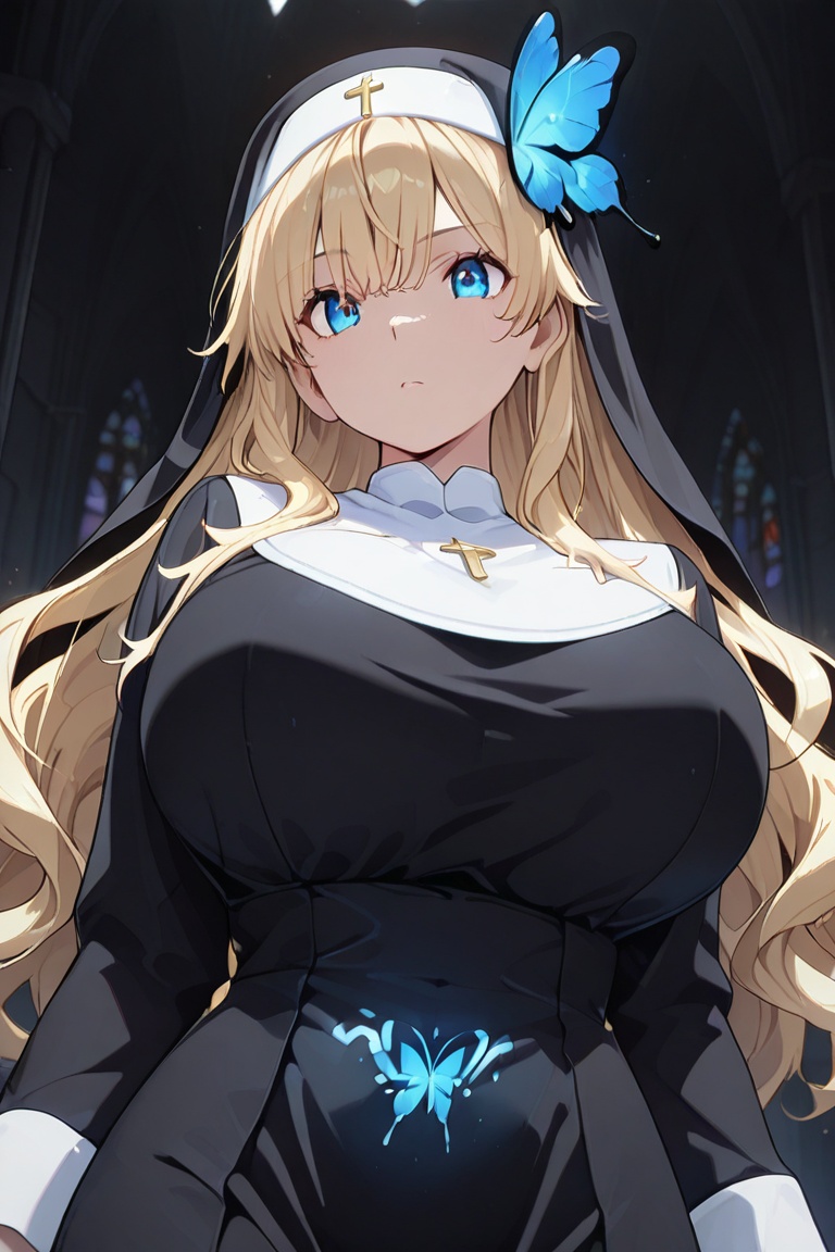 Beautiful nun,  A nun with a beautiful bust line,  Beautiful breasts on Tensor.Art