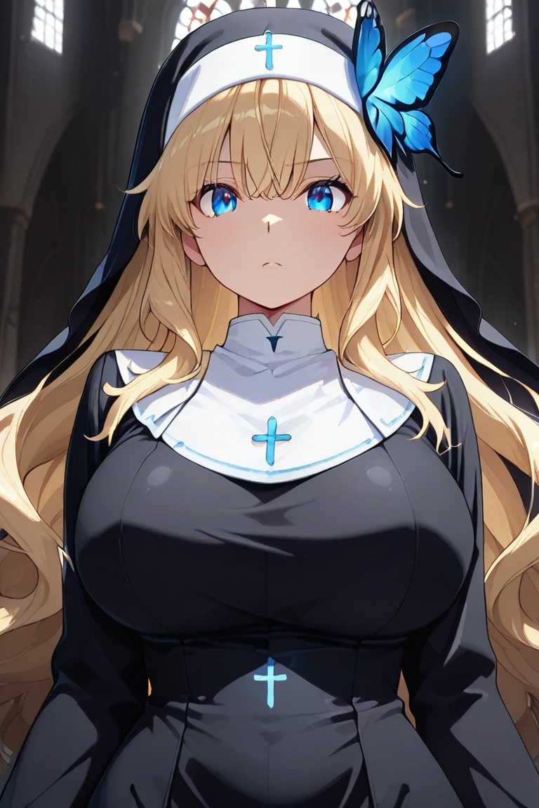 Beautiful nun,  A nun with a beautiful bust line,  Beautiful breasts on Tensor.Art