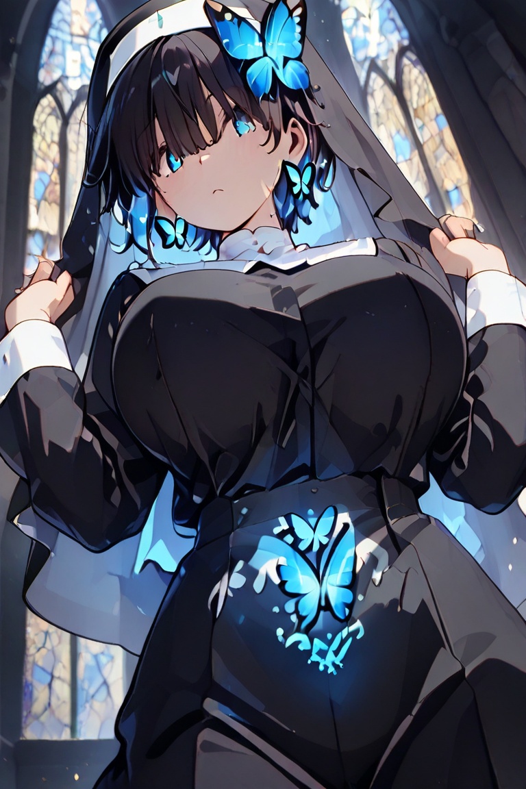 Beautiful nun,  A nun with a beautiful bust line,  Beautiful breasts on Tensor.Art