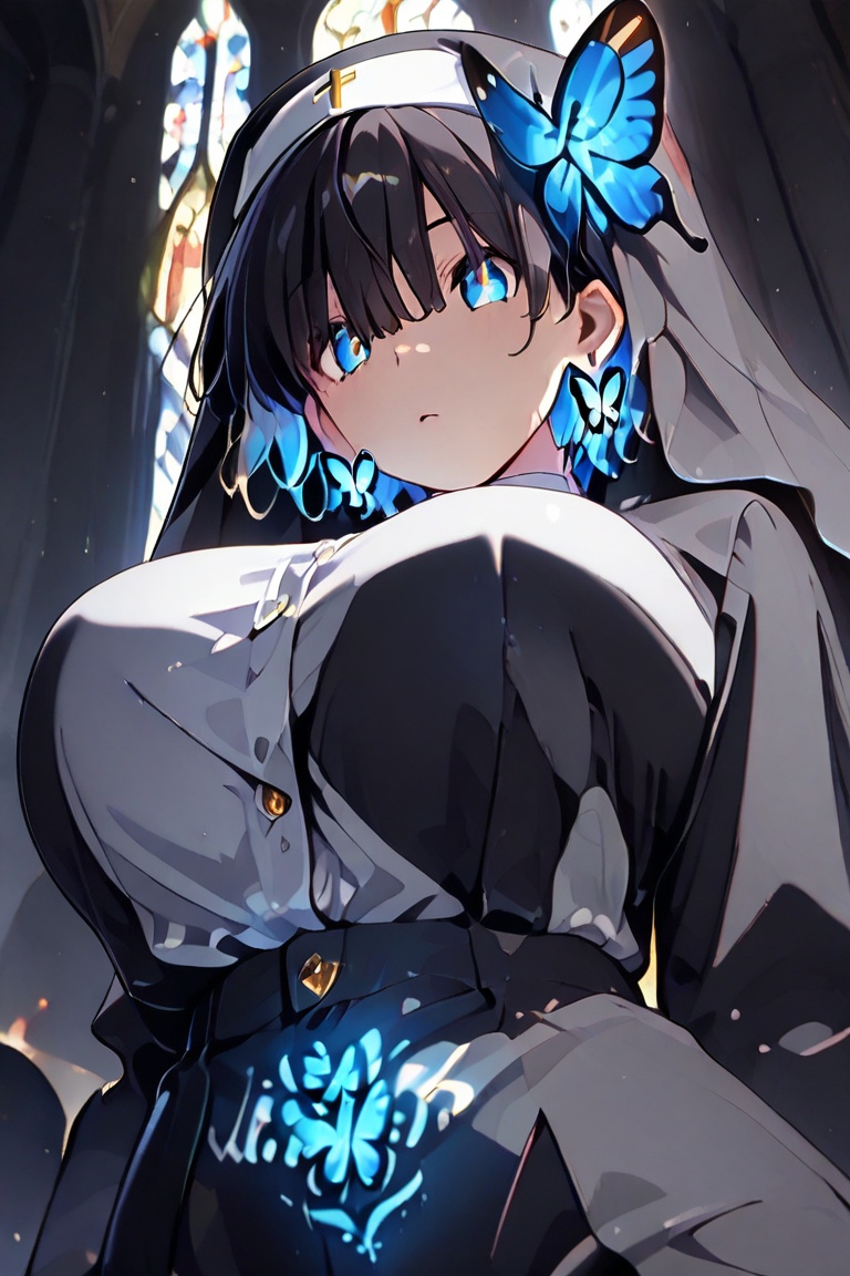 Beautiful nun,  A nun with a beautiful bust line,  Beautiful breasts on Tensor.Art