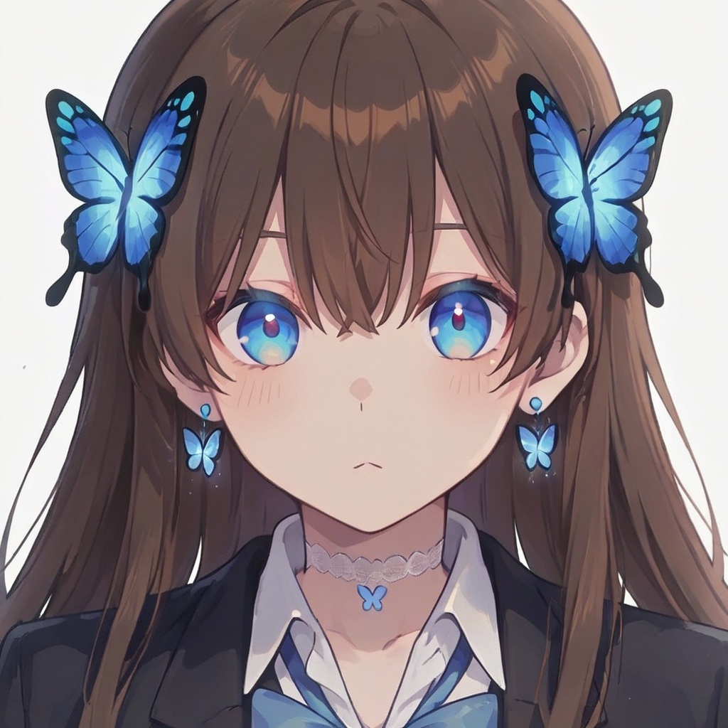 A Cute Cross-Dressing Boy,  blue cross earrings,  kiyoka_kun on Tensor.Art