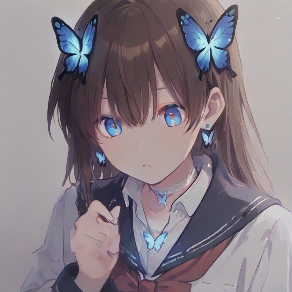 A Cute Cross-Dressing Boy,  blue cross earrings,  kiyoka_kun on Tensor.Art