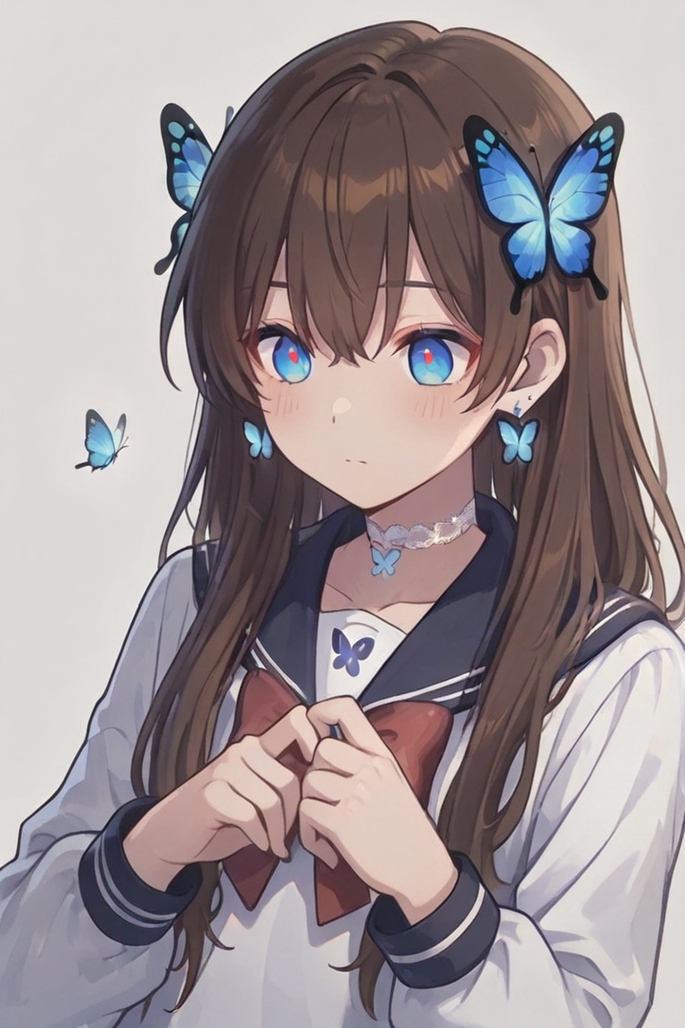 A Cute Cross-Dressing Boy,  blue cross earrings,  kiyoka_kun on Tensor.Art