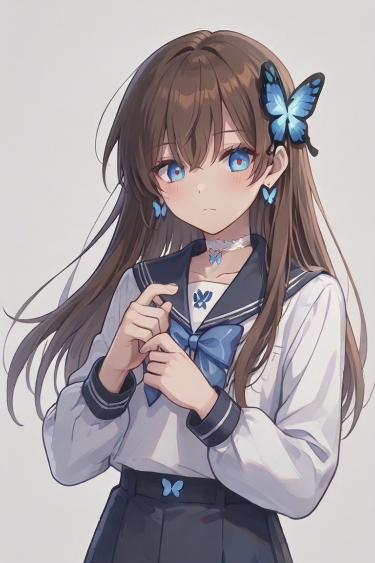 A Cute Cross-Dressing Boy,  blue cross earrings,  kiyoka_kun on Tensor.Art