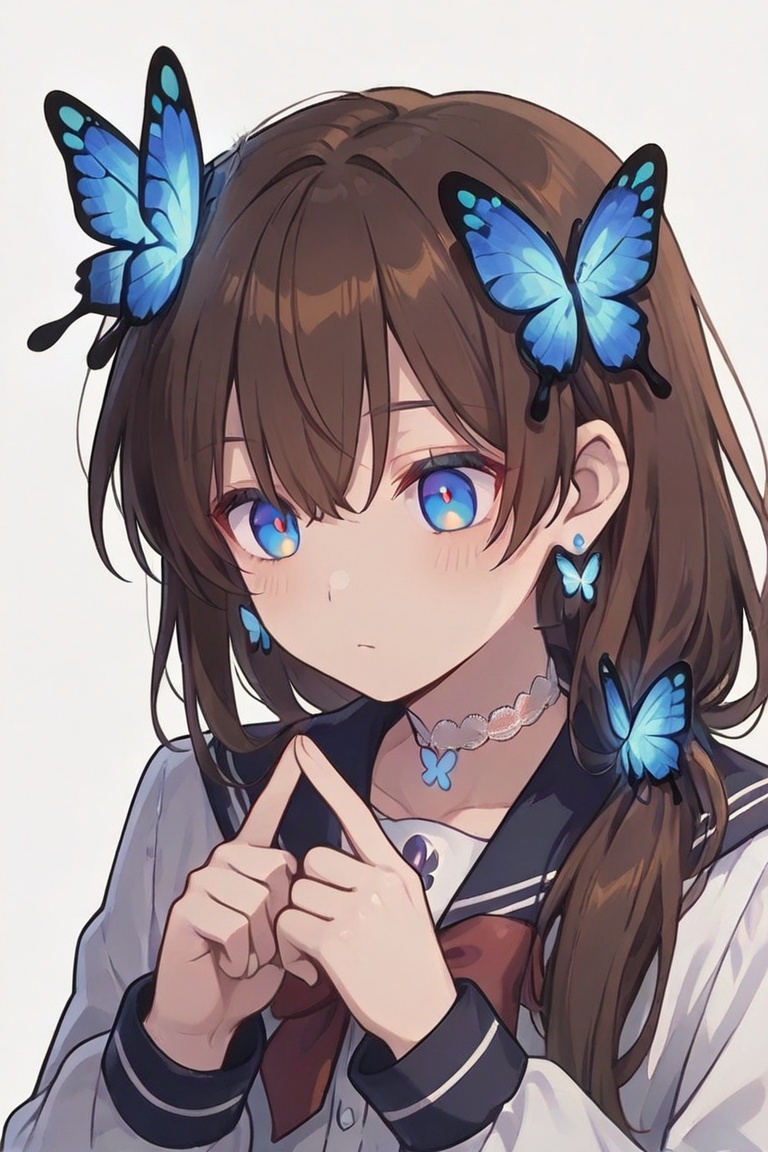 A Cute Cross-Dressing Boy,  blue cross earrings,  kiyoka_kun on Tensor.Art