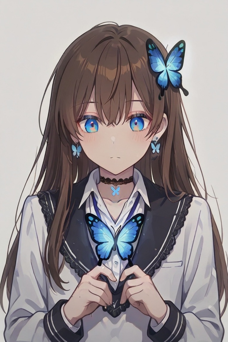 A Cute Cross-Dressing Boy,  blue cross earrings,  kiyoka_kun on Tensor.Art