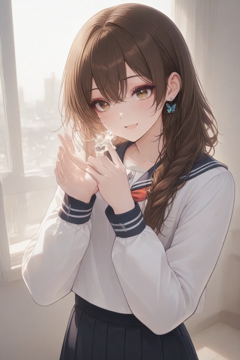 A Cute Cross-Dressing Boy,  androgynous beauty,  Beautiful eyes on Tensor.Art