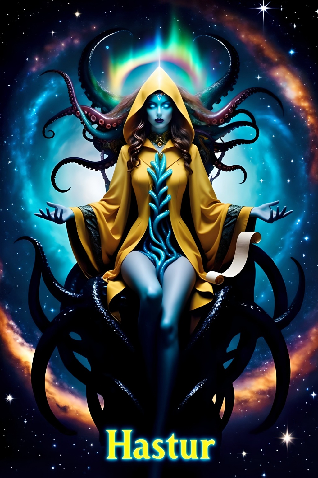 Top quality. Inspiration: Hastur,  the Yellow King,  Great Old One on Tensor.Art