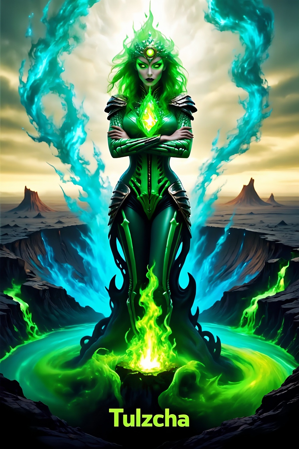 Top quality. Inspiration: Tulzcha,  the Outer God,  from the Cthulhu Mythos. This painting depicts Tulzcha on Tensor.Art