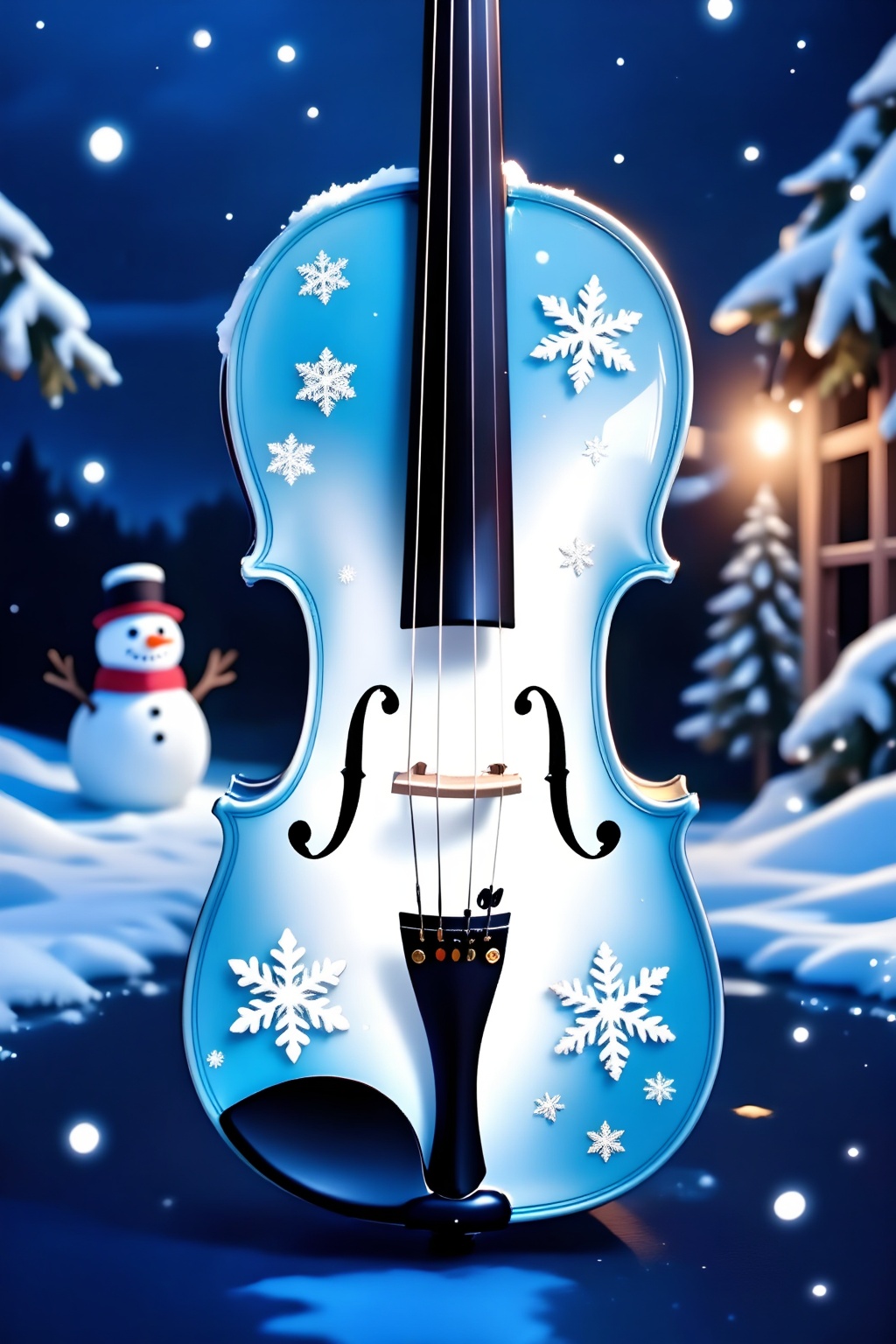 Top quality. Inspiration: Violin,  winter,  snowflakes on Tensor.Art