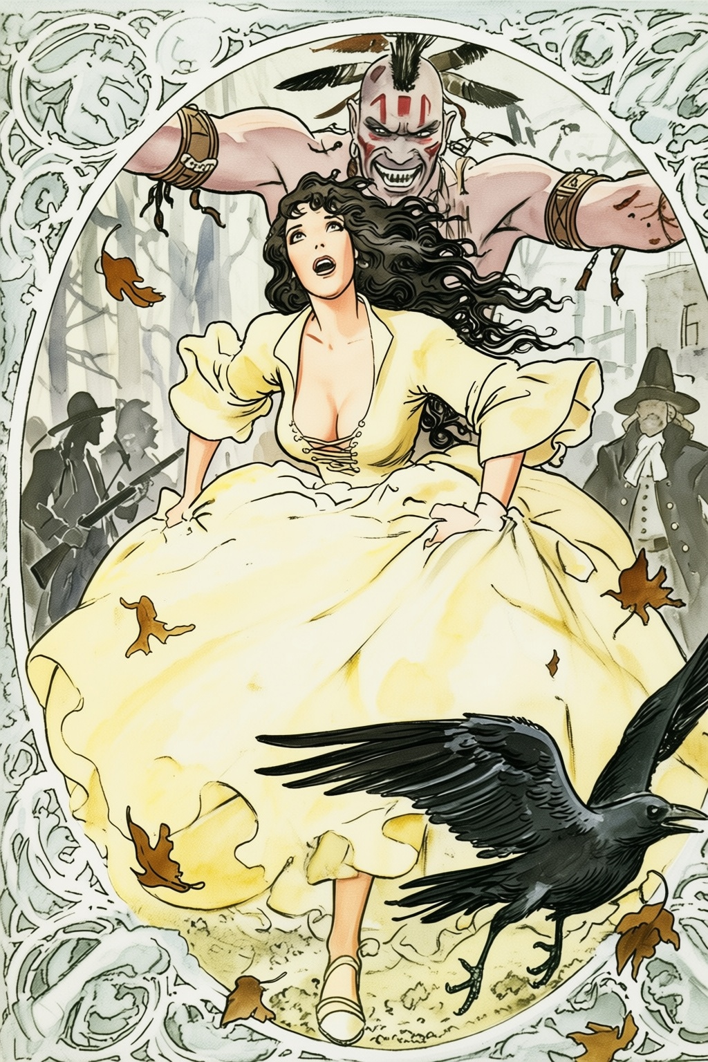 milomanara16q20 illustration. Dark-haired woman,  with her long,  wavy hair flowing on Tensor.Art