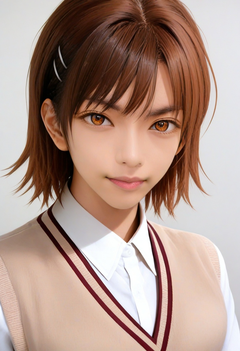 ikemen,  cosplay of misaka mikoto,  realistic by SF on Tensor.Art