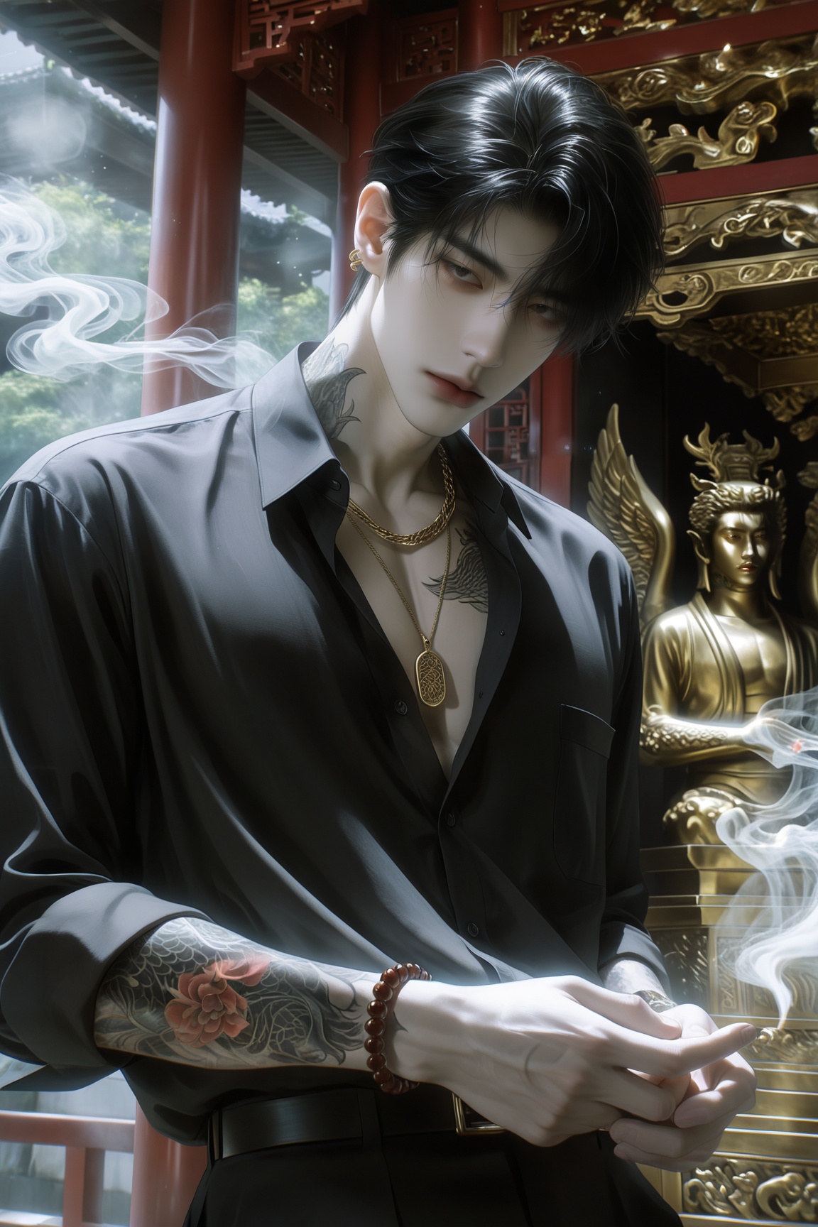 1male,  solo,  black hair by Aily on Tensor.Art