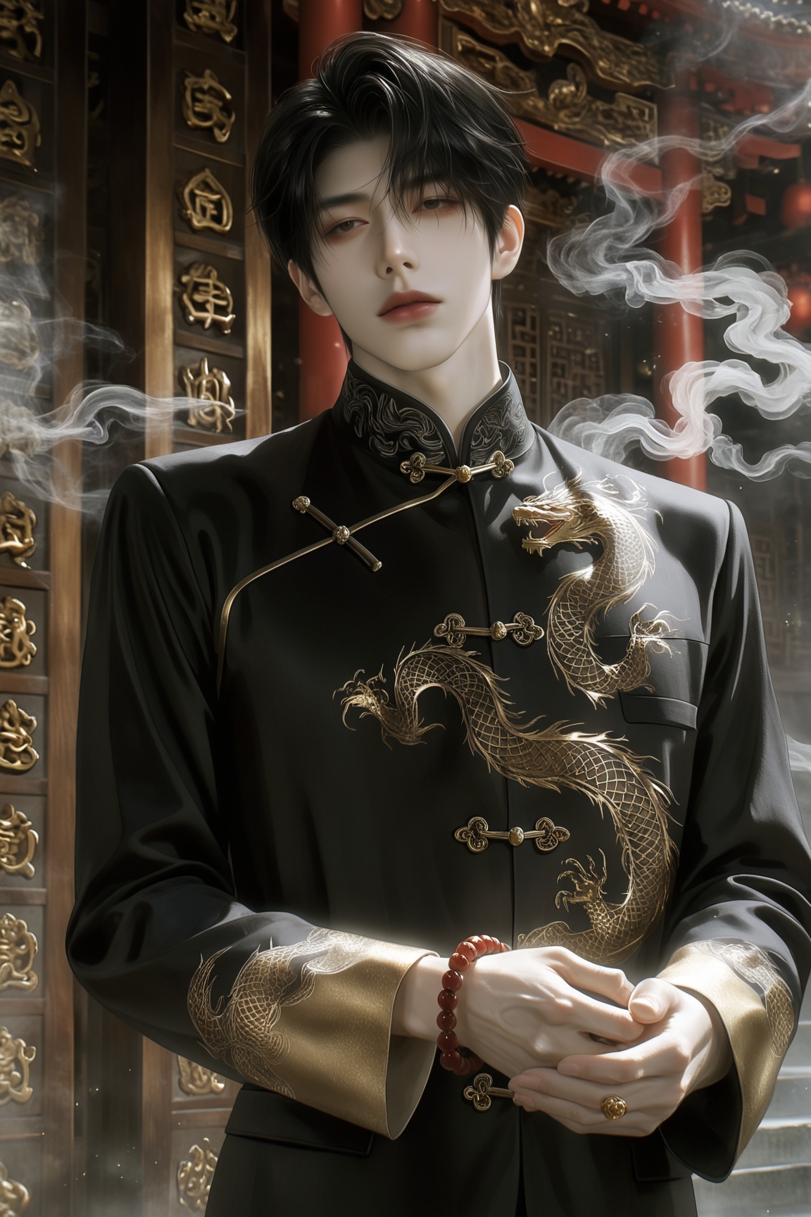 1male,  solo,  black hair by Aily on Tensor.Art