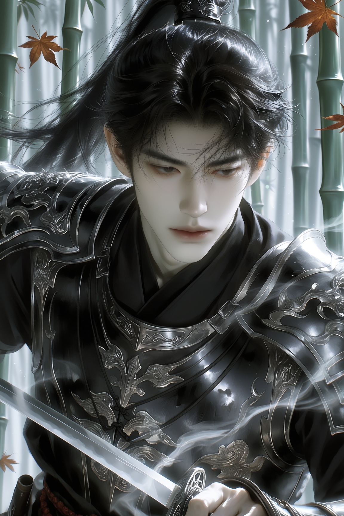 1male,  solo,  black hair by Aily on Tensor.Art