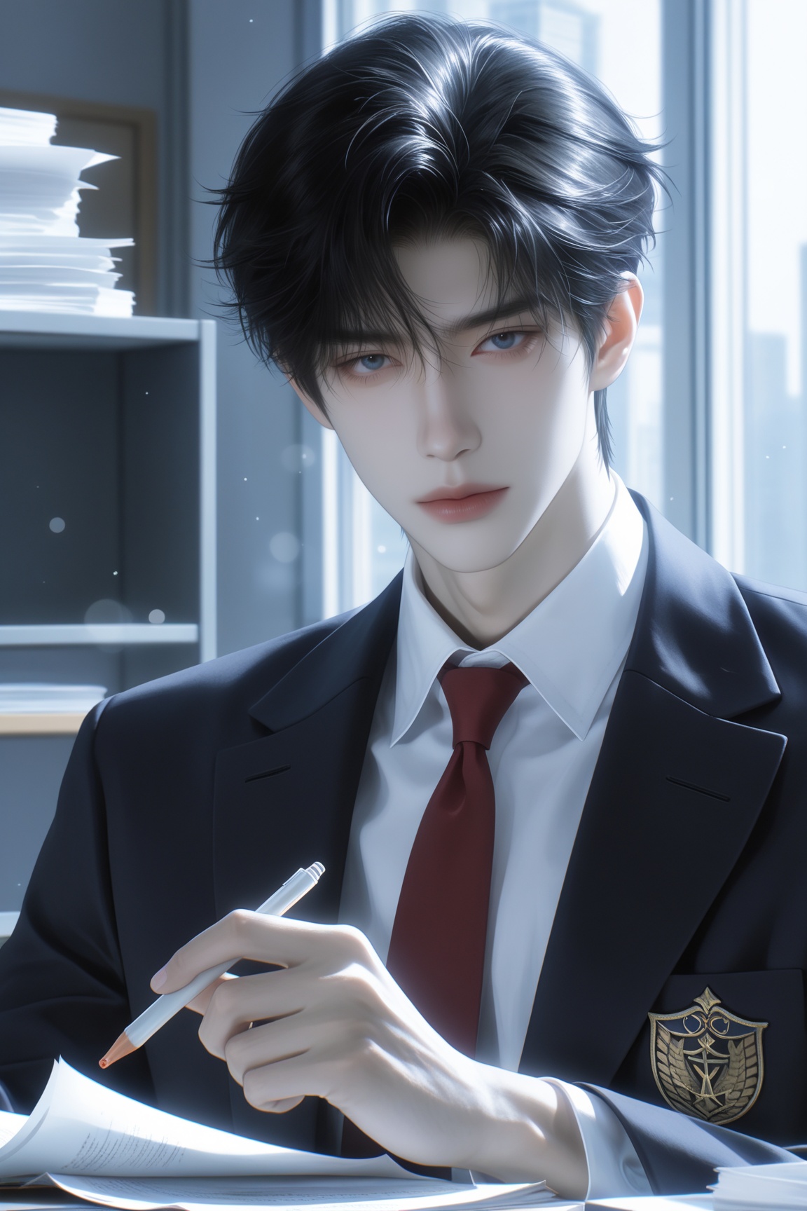 1male,  solo,  black hair by Aily on Tensor.Art