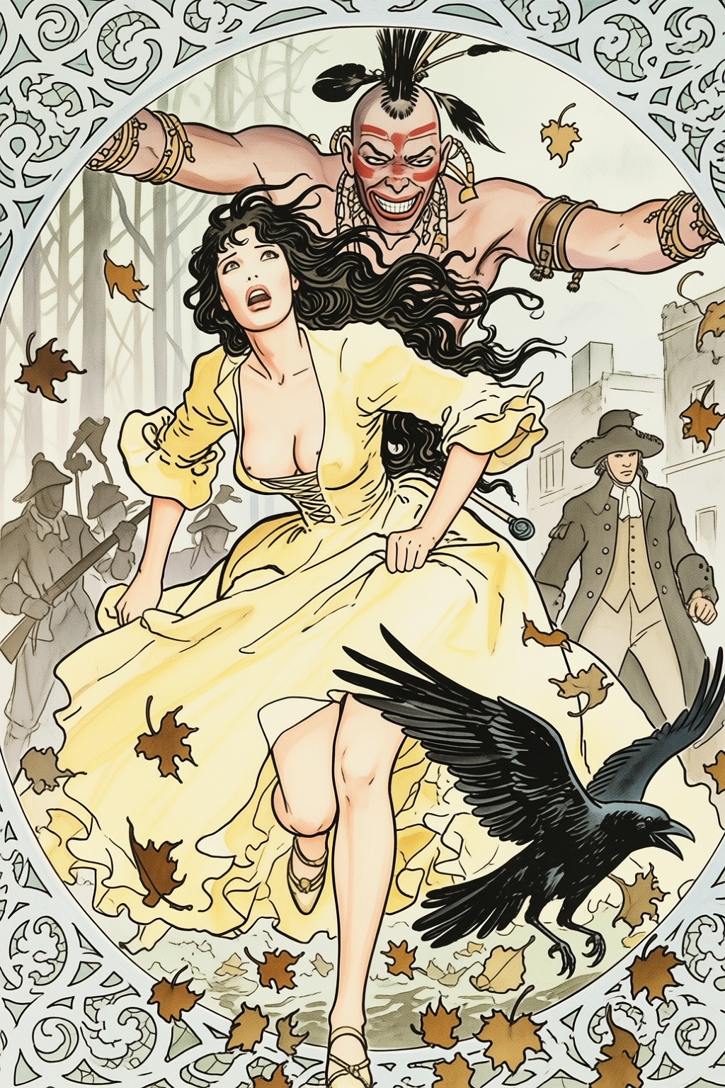 milomanara18q25 illustration. Dark-haired woman,  with her long,  wavy hair flowing on Tensor.Art