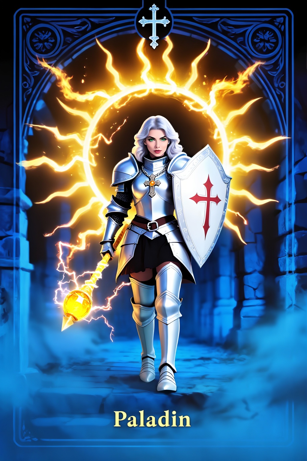 This is a tarot card depicting the Paladin from the classic game Diablo. The words "Paladin" were written at the bottom of...