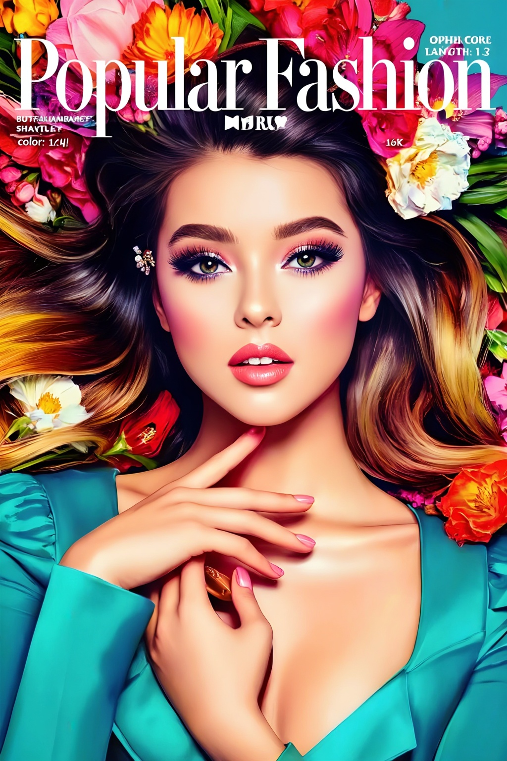 Top quality. Inspiration: Cover design. Cover: A long-haired girl gazes at the camera with deep eyes,  wearing a hair acce...