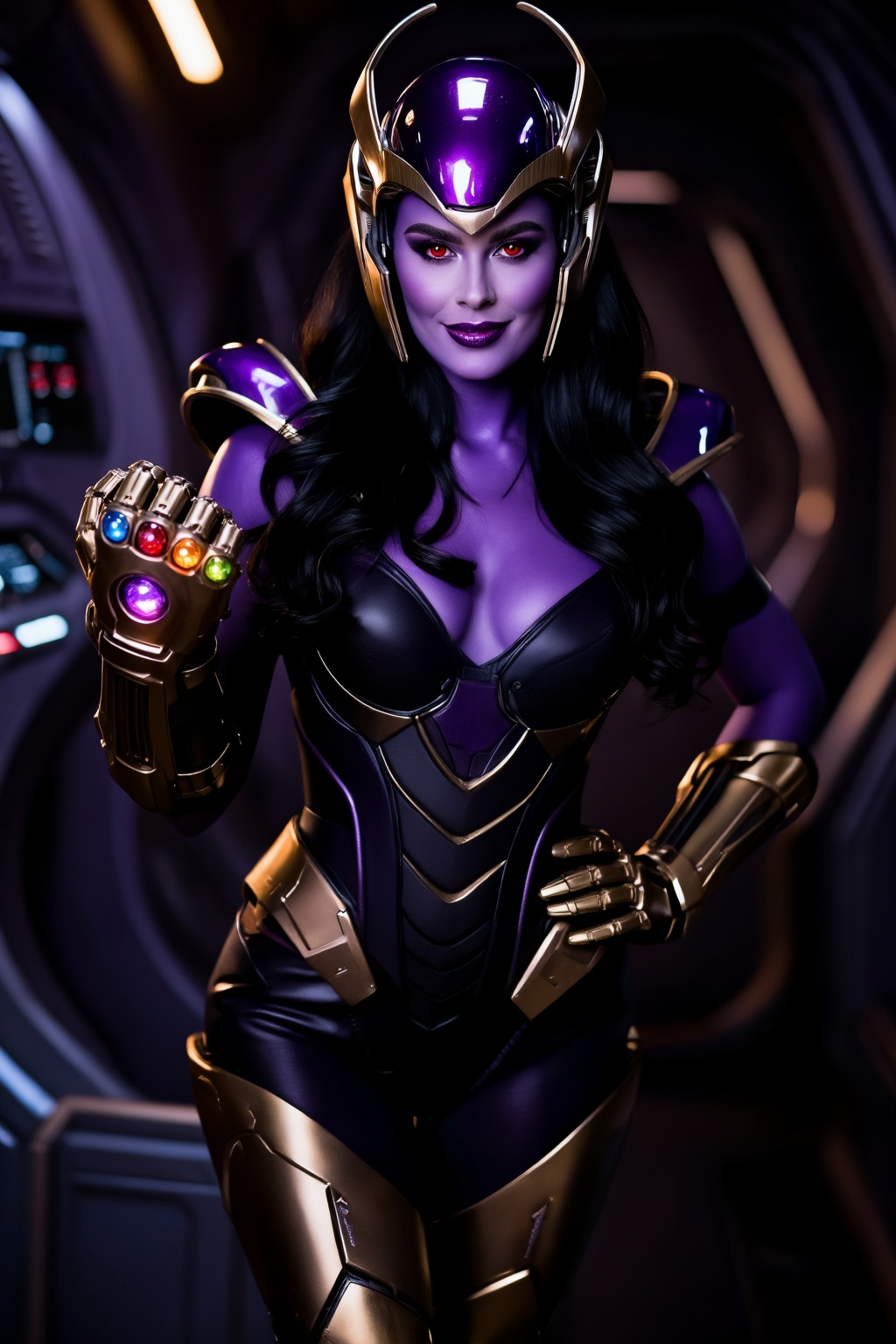 Exceptional quality,  premium cinematic sci-fi villain portrait,  highly detailed photorealistic character design on Tenso...
