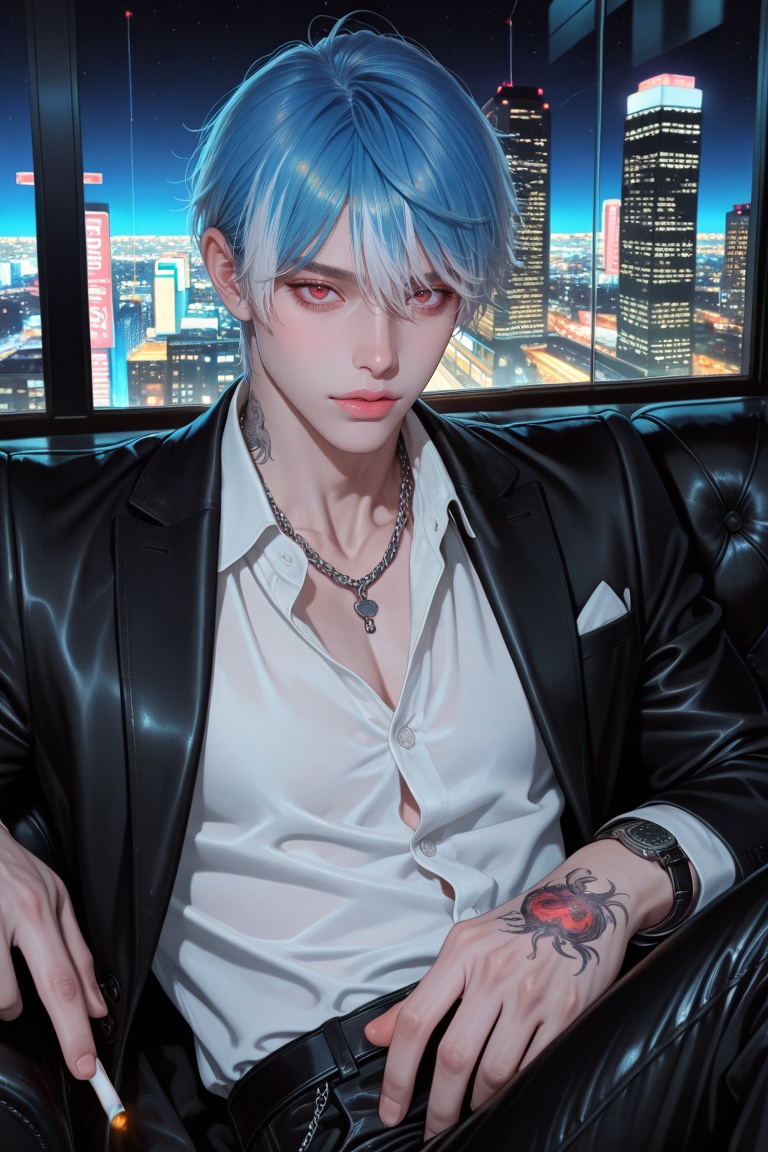 ((1 Male)) solo,  A single,  charming and mysterious. His face is handsome and sharp. He is a handsome man on Tensor.Art